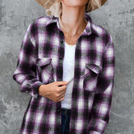 Damen Karo-Hemdjacke aus weichem Flanell mit praktischen Taschen WW