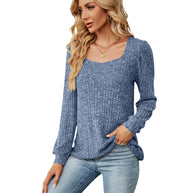 Damen bequemer Pullover mit strukturiertem Feinstrick und weitem Ausschnitt WW