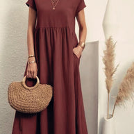 Damen Midikleid mit lässigem Schnitt und seitlichen Taschen WW