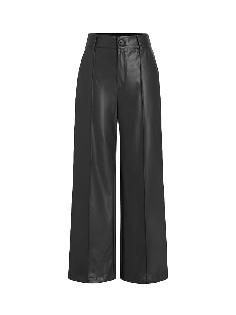 Damen elegante Culotte aus hochwertigem Kunstleder WW