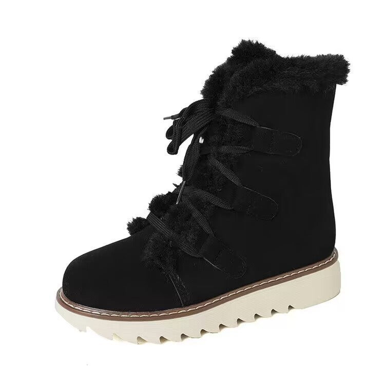Damen Winterstiefel mit weichem Kunstfellkragen und rutschfester Profilsohle WW
