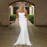 Damen Elegantes trägerloses Maxikleid mit fließendem Schnitt und kurvenbetontem Design W&W