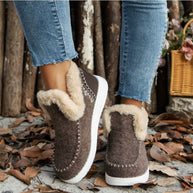 Damen bequeme Fleece-Hausschuhe mit warmem Innenfutter und rutschfester Sohle WW