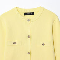 Damen Strickjacke mit elegantem Knopfdesign und praktischen Taschen WW