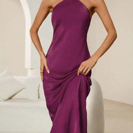 WW | Satin Slip Sexy Abend Lang Kleid