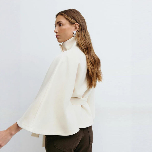 Damen Relaxed Fit Umhangjacke mit Bindegürtel WW