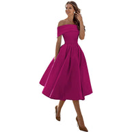 WW | Vielseitiges Trägerloses Satin-Kleid Für Partys