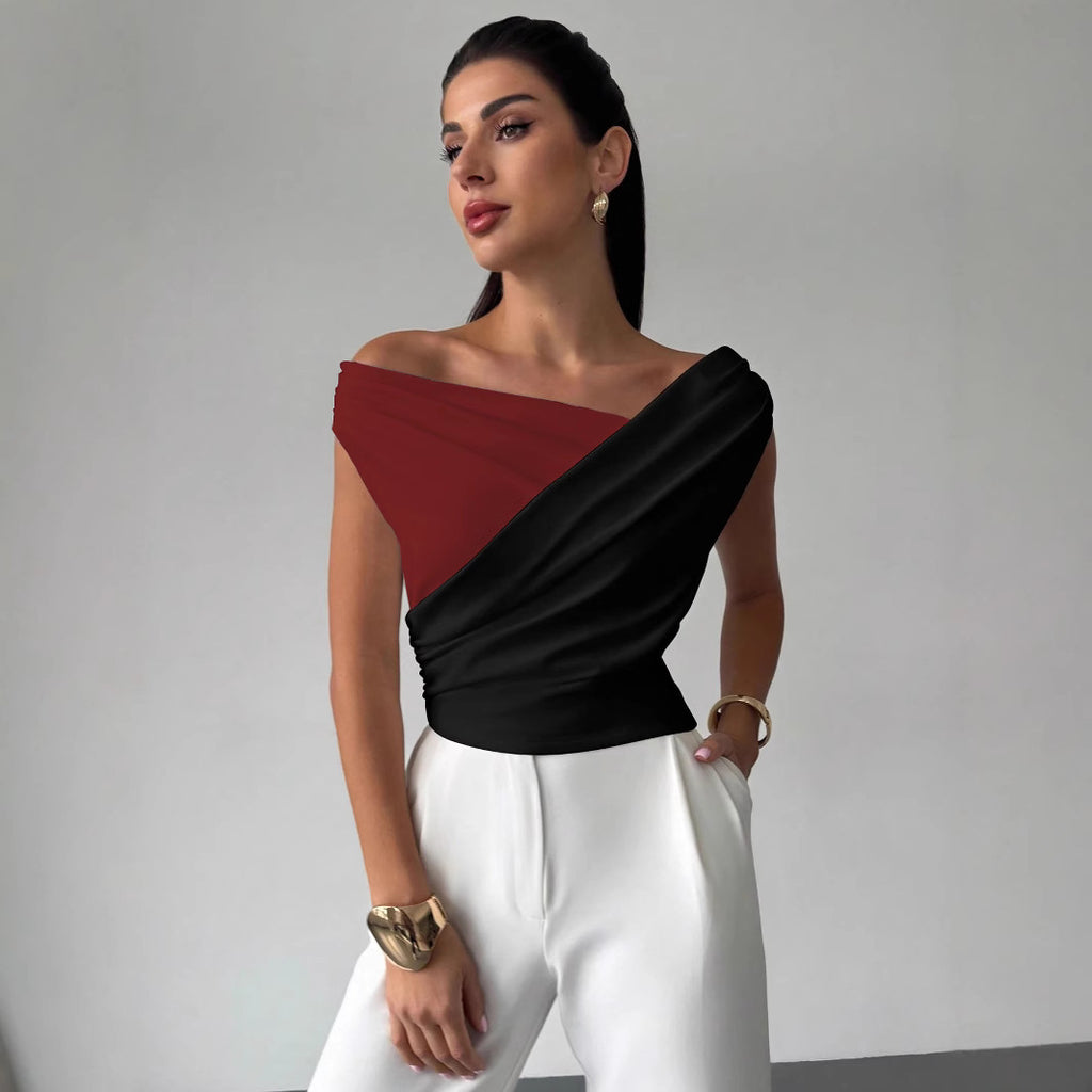 Damen Wickeloberteil mit asymmetrischem Design und eleganten Rüschendetails WW