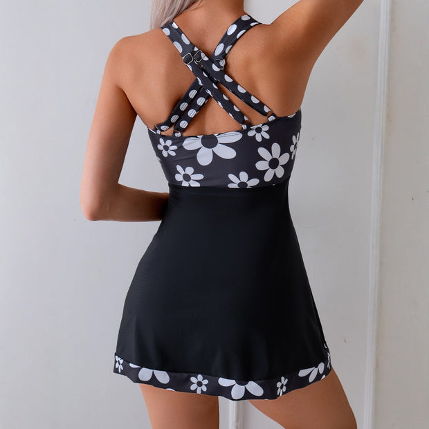 Damen Badeanzug mit verspieltem Blumendesign WW