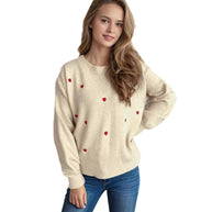 Damen Pullover mit verspieltem Herzdesign WW