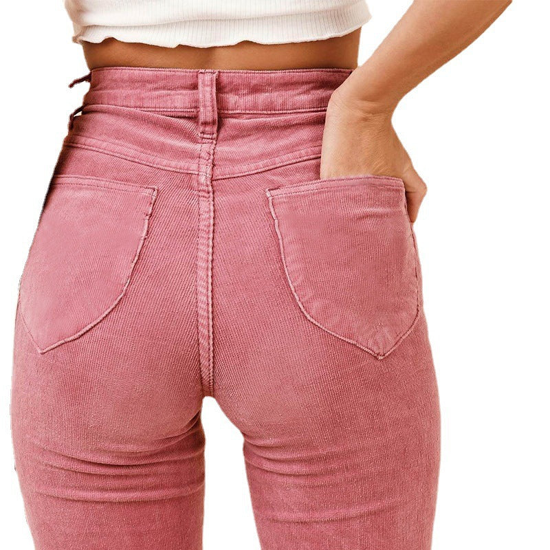 Damen weite High-Waist Flared Jeans WW