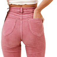 Damen weite High-Waist Flared Jeans WW
