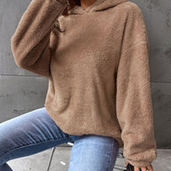 Damen Kuscheliger Hoodie mit Peter Pan Kragen WW