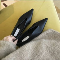 Damen spitze Ballerinas aus hochwertigem Kunstleder mit eleganter Cut-Out-Ausschnittgestaltung WW