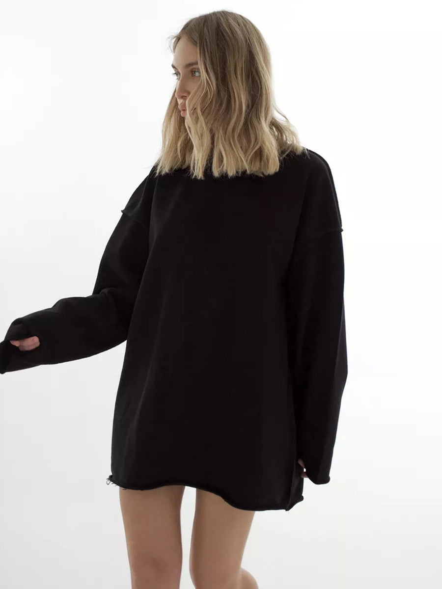 Damen lässiger Oversized Pullover aus weichem Baumwollmix WW