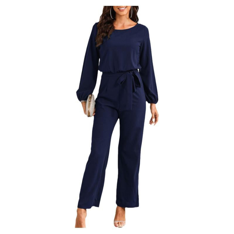Damen eleganter Jumpsuit mit eleganten Ärmeln und tailliertem Schnitt WW