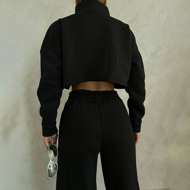 Damen Sportliches Loungewear-Set mit hohem Kragen WW