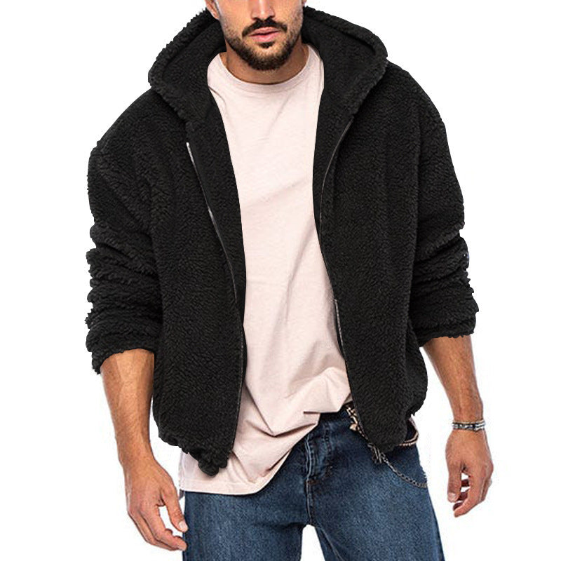 Herren Teddy-Fleece-Jacke mit Kapuze WW