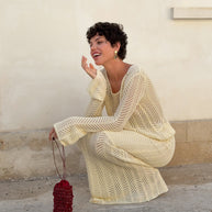 Damen Strickanzug mit raffinierten Häkelmustern WW