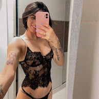 Damen Spitzen-Bustier mit verstellbaren Trägern und romantischen Details WW