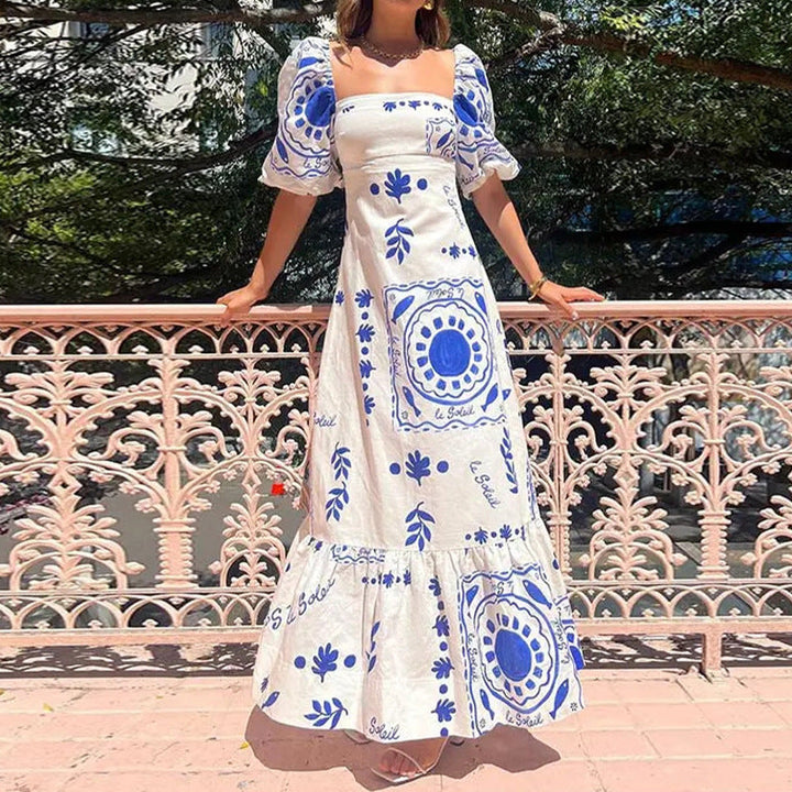 Damen Maxi-Kleid mit floralen Mustern W&W Mode