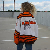 Damen Sportliche Oversized Jacke mit auffälligem Logo-Design WW