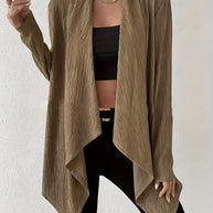 Damen Drapierte Langjacke aus atmungsaktivem Material mit modernem Schnitt WW