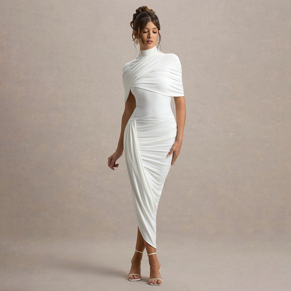 Damen elegantes, figurbetontes Rüschendes Abendkleid W&W Mode