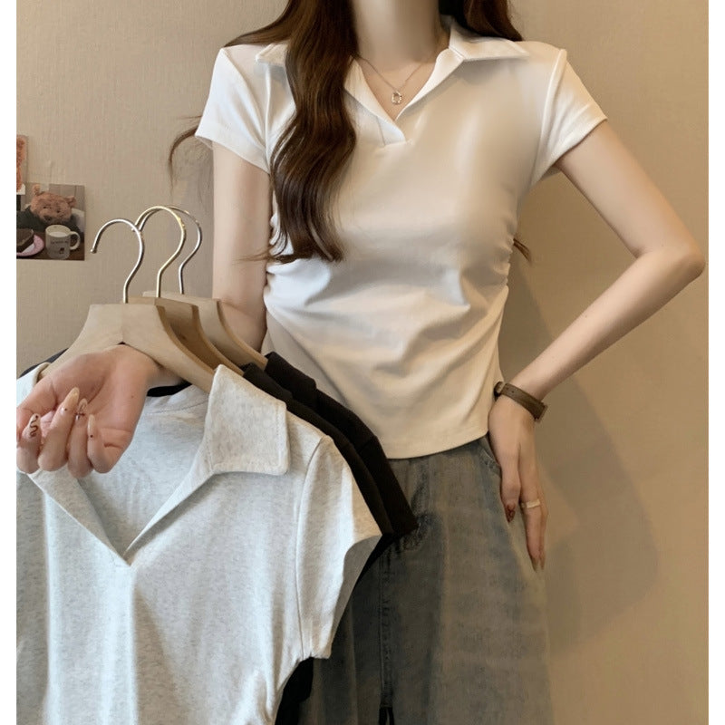 Femme Elegantes Polo Stil Top WW