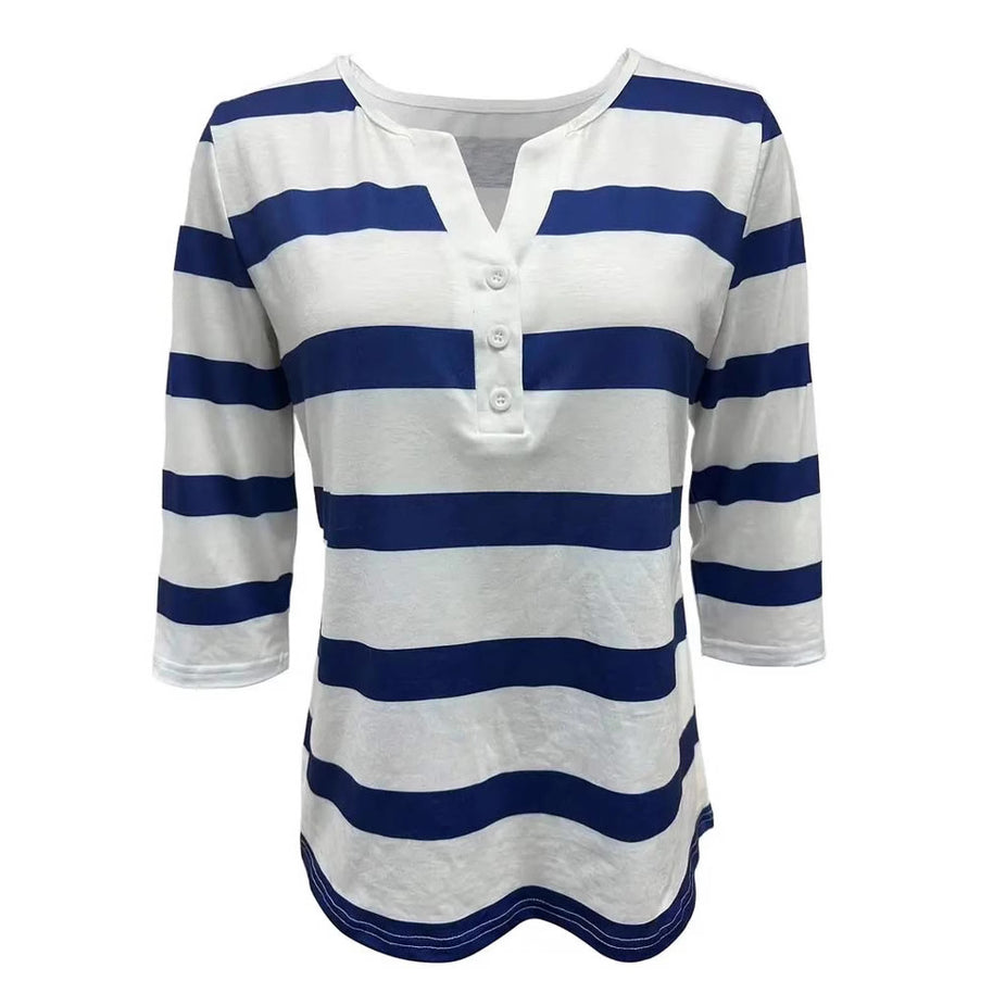 Damen Langarmshirt mit maritimem Streifenmuster WW