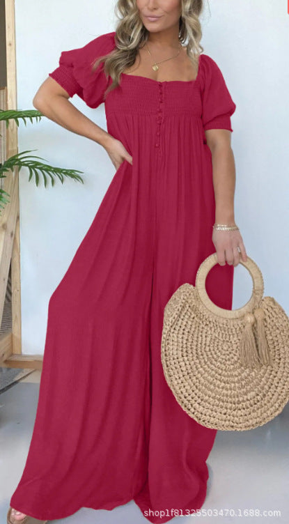 Damen Relaxed Fit Maxikleid mit Puffärmeln WW