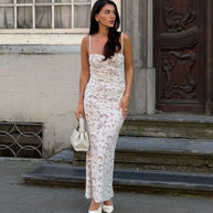 Damen Spitzen-Maxi-Kleid mit figurbetonter Silhouette und feinen Details WW