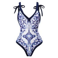 Damen Strandpareo mit elegantem floralen Design und verstellbarem Bindegürtel WW