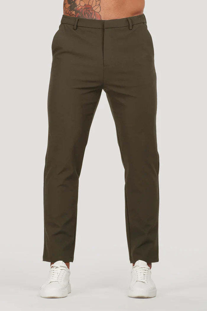 Herren Slim-Fit Chinohose mit elastischem Bund und dekorativen Details WW