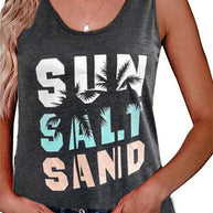 Damen ärmelloses Freizeitshirt mit trendigem Grafikdesign WW