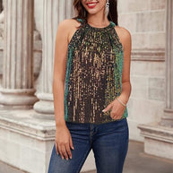 Damen Glitzerndes Oberteil mit eleganter Rüschen- und Schimmerstruktur WW