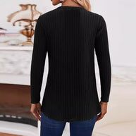 Damen Rippstrick-Pullover mit modischen Knopfdetails WW
