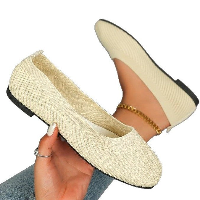 Damen Komfortable und modische Ballerinas mit strukturiertem Obermaterial W&W Mode