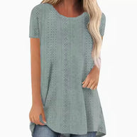 Stylische Damen Kurzarm-Tunika T-Shirt WW