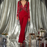 Damen Glamouröser Jumpsuit mit funkelnden Akzenten WW