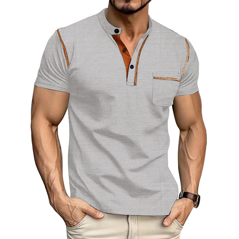Herren Poloshirt mit modischem Kragen und Brusttasche WW
