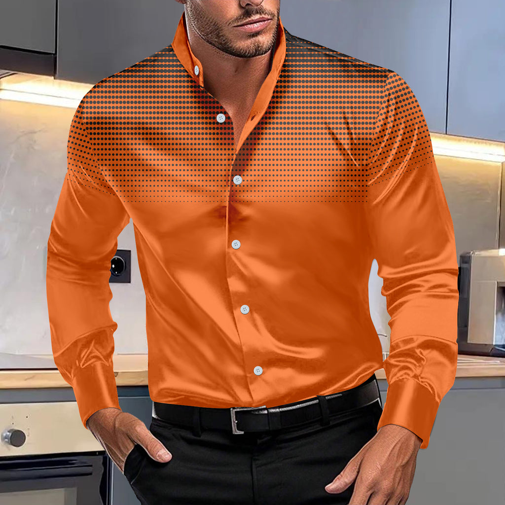 Herren Langärmliges Designer Hemd mit Dots-Muster WW
