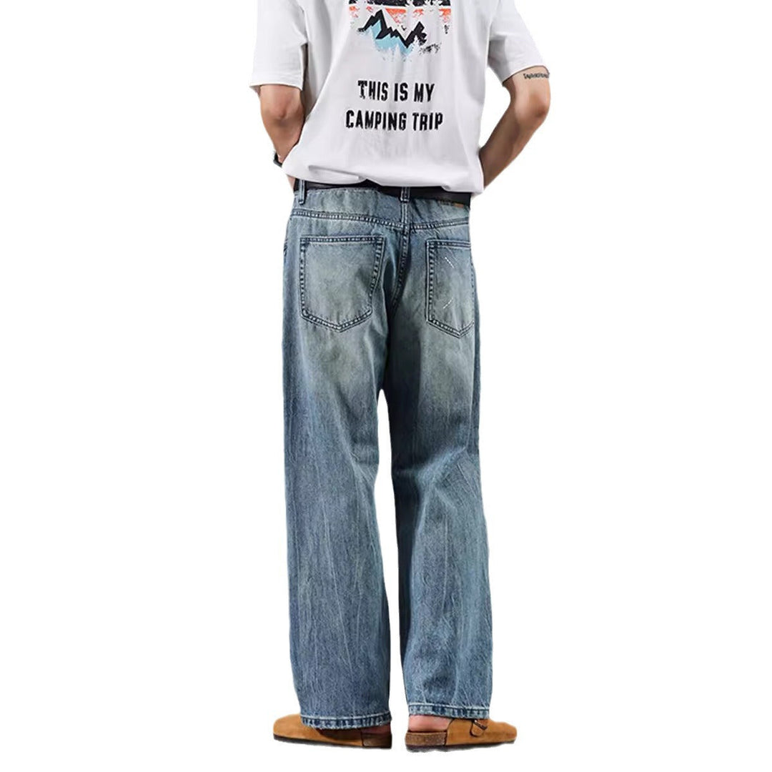 Herren entspannte Jeans im modernen Destroyed-Look W&W Mode