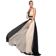 Damen Elegantes Maxi-Kleid mit asymmetrischem Design und tiefem V-Ausschnitt WW