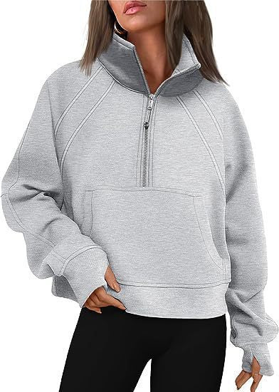 Damen Sportlicher Hoodie mit hohem Kragen WW