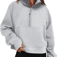 Damen Sportlicher Hoodie mit hohem Kragen WW