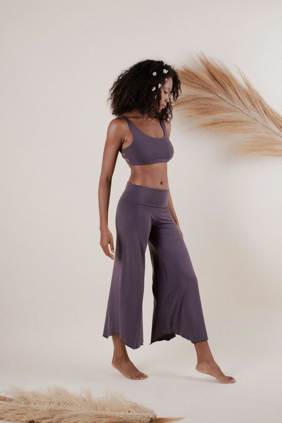 Damen Weite Jersey-Hose mit seitlichen Taschen und elastischem Bund WW