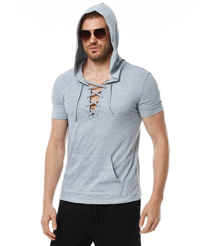 Herren Schnür Hoody Performance T-Shirt WW