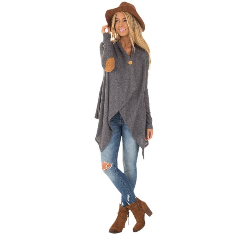 Damen Wickeljacke mit asymmetrischem Schnitt und Lederakzenten WW