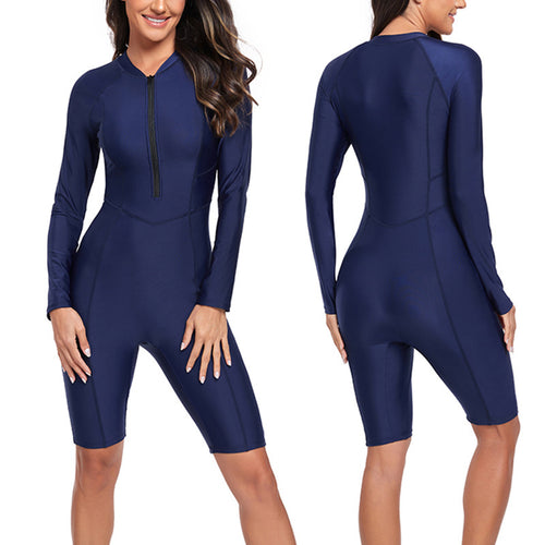 Damen Schwimmsurfanzug mit hohem Kragen und durchgehendem Reißverschluss WW